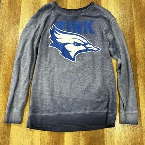 PINK Victoria's Secret heather Blue Creighton Graphic Sweater